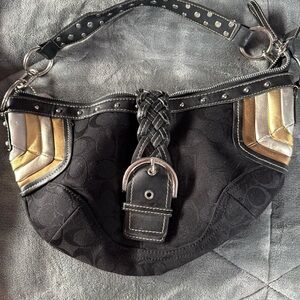 Coach Black and Gold Shoulder Bag